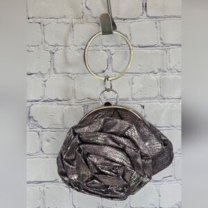 Elegant Silver Rose Clutch